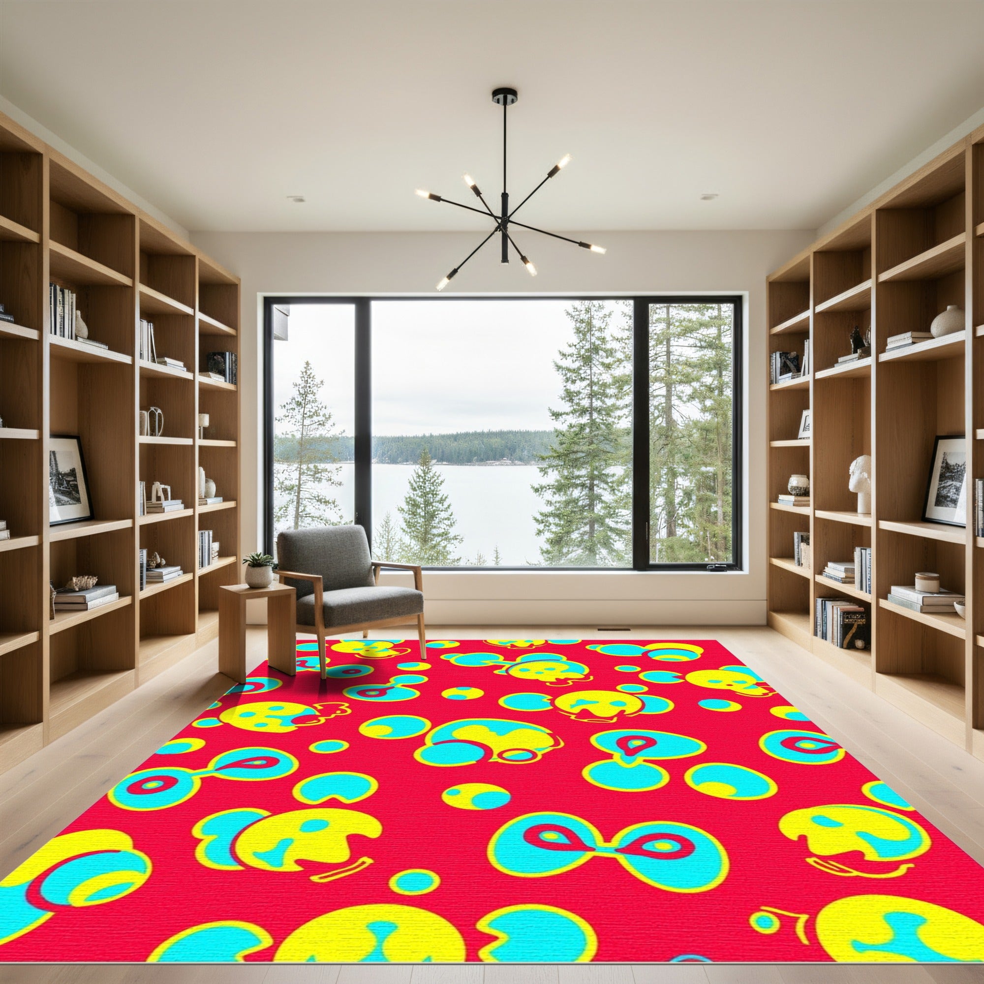 Bold Red Yellow Blue Molecular Scatter Rug