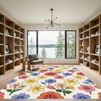Vibrant Floral Garden Collection Rug