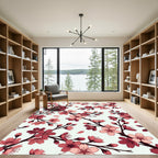 Ethereal Pink Cherry Blossom Branches Rug