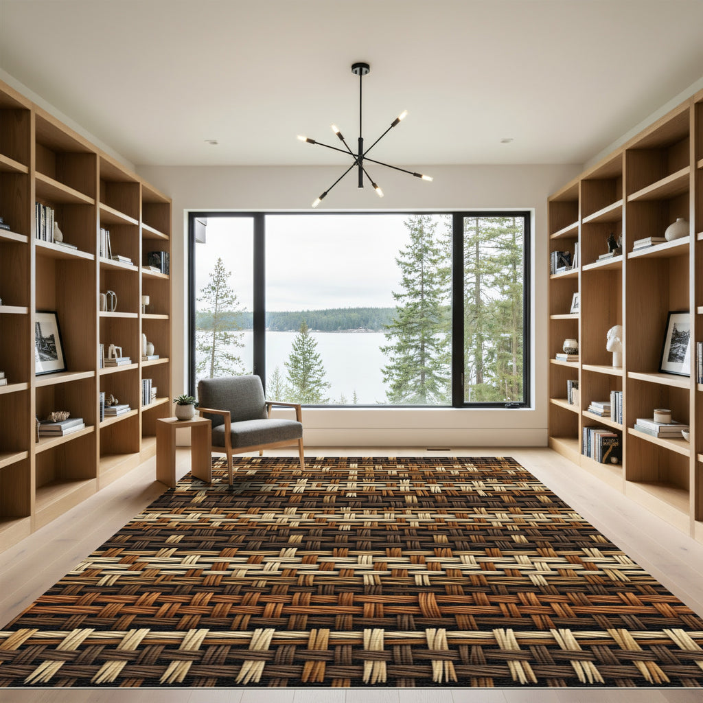 Earthy Tones Woven Stripe Rug