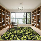 Lush Green Botanical Meadow Rug