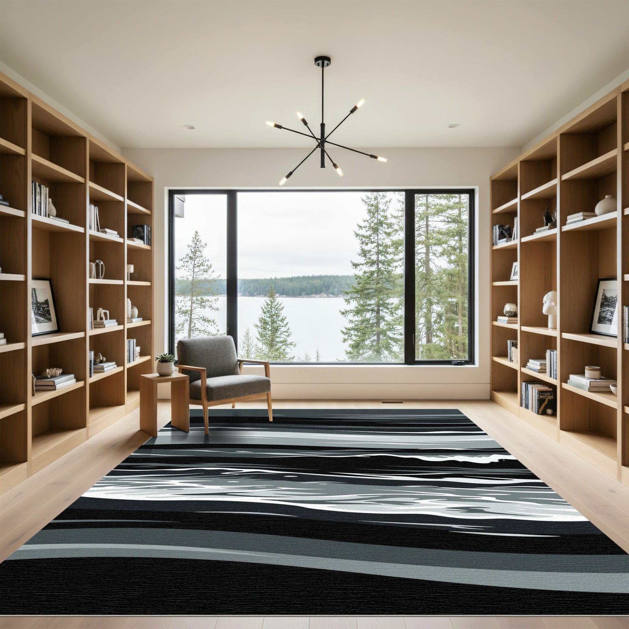 Monochromatic Abstract Wave Rug
