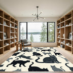 Gray Black Cat Crowd In Many Poses Rug