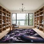 Cosmic Purple Nebula Swirl Galaxy Rug