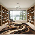 Earthy Swirl Abstract Flow Rug