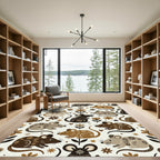 Whimsical Woodland Mouse Floral Earthy Rug