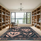 Southwestern Feather Heart Arrow Art Rug