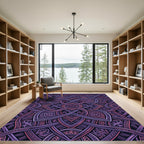 Interwoven Violet Magenta Geometric Swirl Rug
