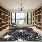Retro Starburst Atomic Orbit Rug