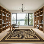 Ancient Aztec Step Pyramid Geometric Rug