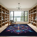 Cosmic Alien Mandalas Interstellar Rockets Rug