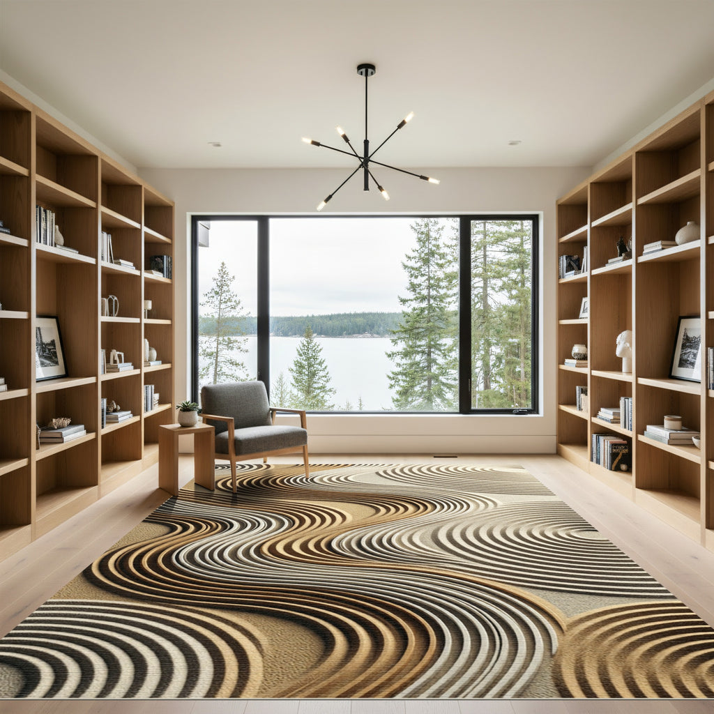 Earthy Toned Rippling Wave Rug