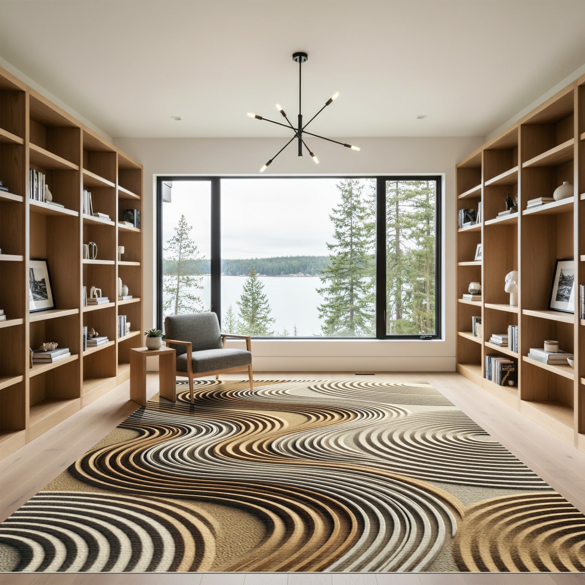 Earthy Toned Rippling Wave Rug