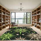Geometric Celestial Starry Sage Green Rug