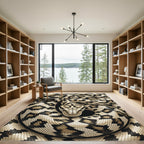 Coiled Neutral Tone Python Scale Rug