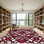 Crimson Gem Lattice Rug