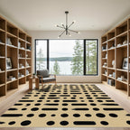 Black Dots Brush Strokes Composition Rug