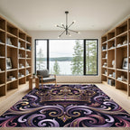 Royal Purple Gold Ornate Crown Rug
