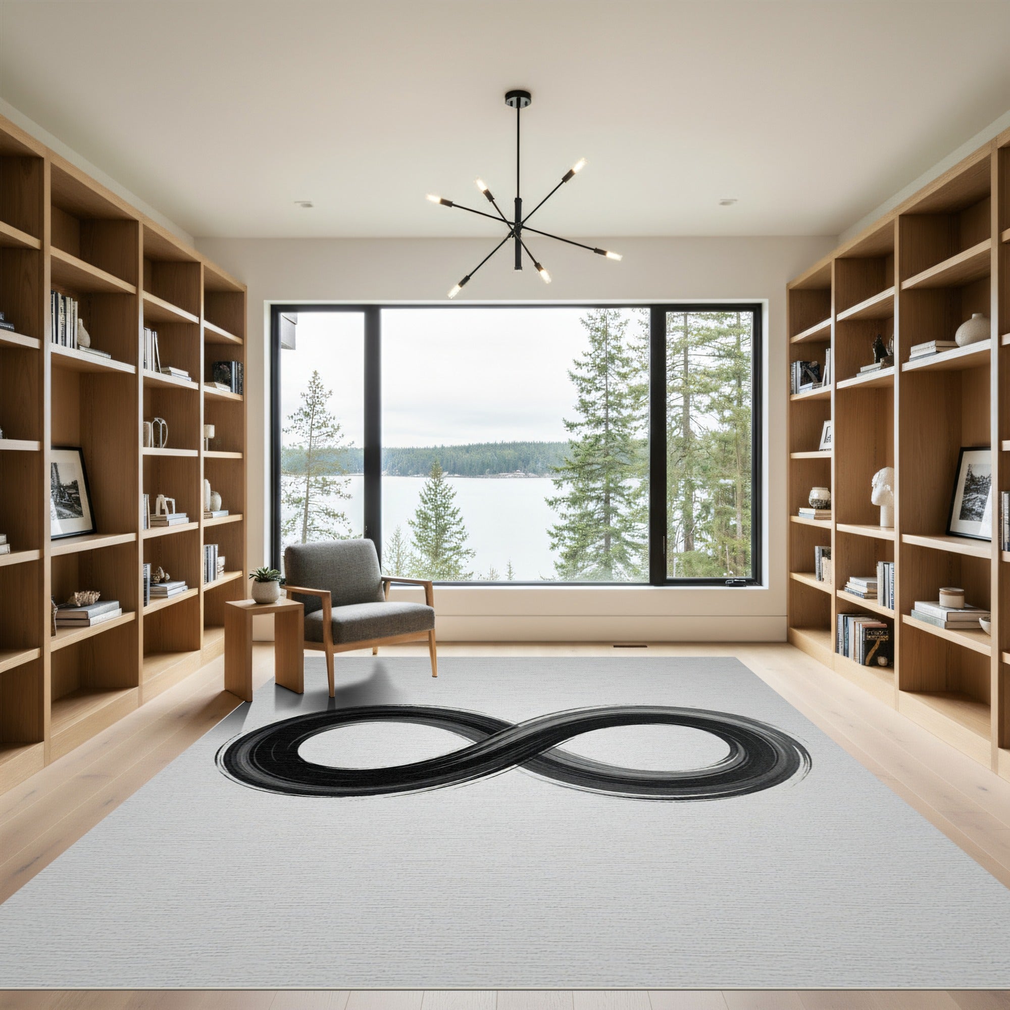 Black Ink Infinity Symbol Rug
