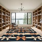 Orange and Cream Bow Stripes Rug