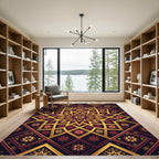 Ornate Gold Floral Star Medallion Rug