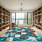 Coastal Dock Nautical Sailboats Water Rug