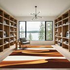 Minimalist Sunset Desert Dune Landscape Rug
