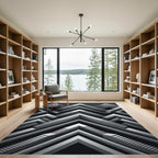 Monochromatic Geometric Illusion Stairs Rug