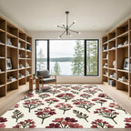 Vintage Pink Botanical Floral Bouquet Rug