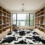 Black and White Spotted Bovine Hide Rug