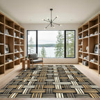 Neutral Woven Banded Texture Rug