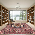 Earthy Rose Tiger Mandala Medallion Rug