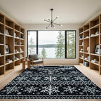 Winter Swirl Snowflake Fair Isle Rug