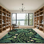 Verdant Botanical Acanthus Leaf Swirl Rug