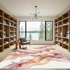 Watercolor Blush and Terracotta Cloudscape Rug
