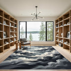 Dramatic Gray Stormy Sky Swirls Rug