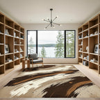 Earthy Abstract Brush Stroke Rug