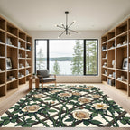 Cream Rose Garden Trellis Wall Art Rug