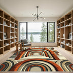 Earthy Terracotta Arch Tunnel Geometric Rug