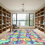 Pastel Plaid Easter Bunny Egg Whimsy Rug