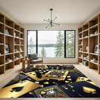 Golden Playing Card Royal Casino Accent Rug