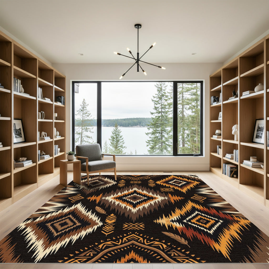 Tribal Earth Tones Diamond Rug
