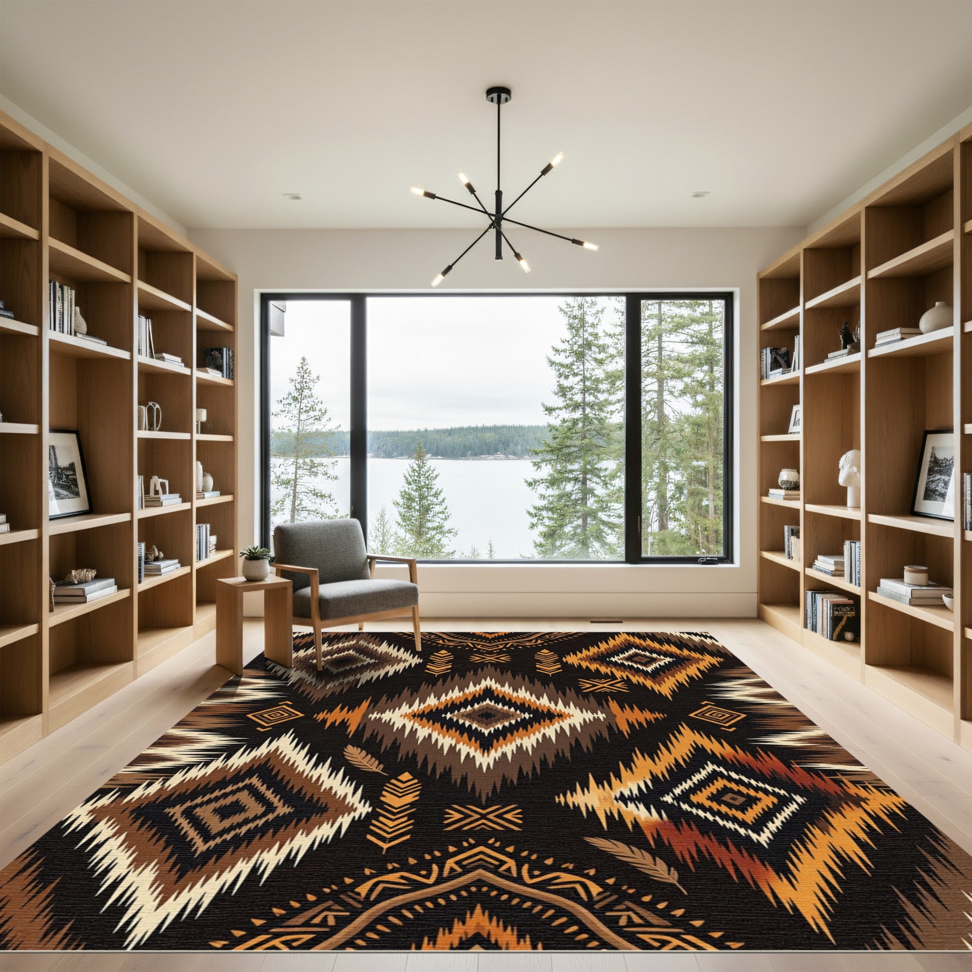 Tribal Earth Tones Diamond Rug