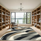 Abstract Earth Tone Swirl Rug