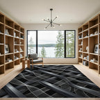 Gray Woven Ribbon Abstract Rug