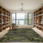 Olive Green Alligator Animal Reptile Rug
