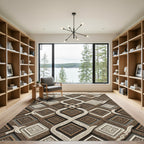 Embossed Geometric Weave Diamond Rug