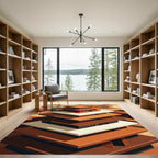 Earthy Terracotta Stacking Terraces Rug