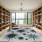 Dark Gray Starburst Sunburst Scatter Rug