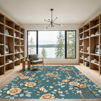 Apricot Roses Climbing Trellis Rug